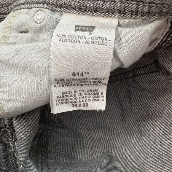 Levis 514 Men's Slim Straight Fit Straight Leg Carpenter Jeans 33x25 Black Denim - Picture 2 of 8